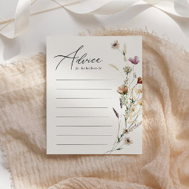 Tarjeta de consejo de ducha de flores silvestres