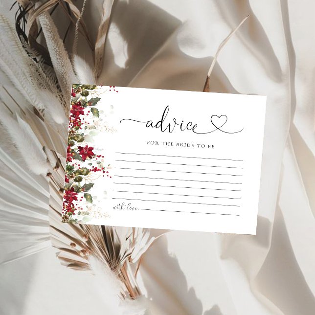 Tarjeta de consejo de ducha de novia de la Poinset (Subido por el creador)