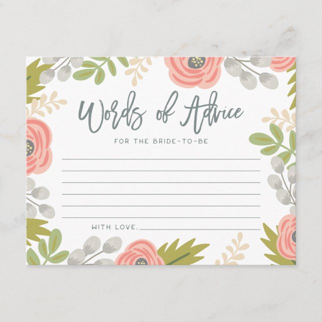 Tarjeta de consejo de ducha de novia de los brilla (Anverso)