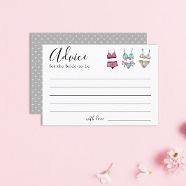 Tarjeta de consejo de ducha de novia Lingerie