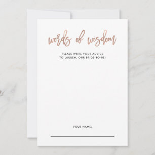 Tarjeta de consejo de ducha de Rosa dorada con gui