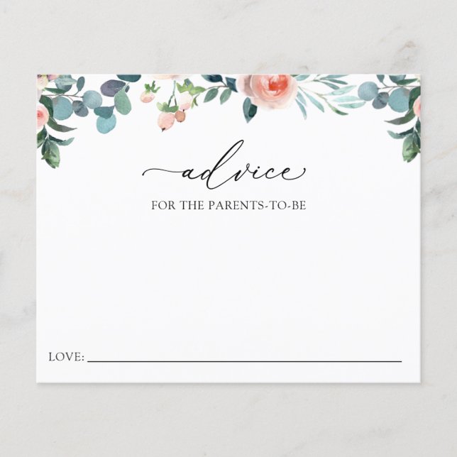 Tarjeta de consejo de ducha de té para los futuros (Anverso)