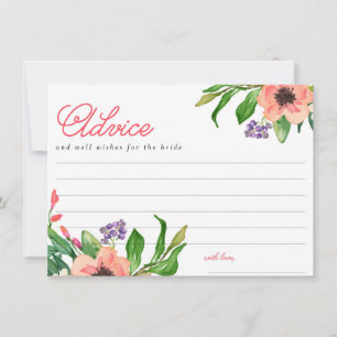 Tarjeta de consejo de ducha marrón floral de color