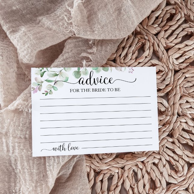 Tarjeta de consejo de ducha nupcial de eucalipto (Subido por el creador)