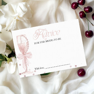 Tarjeta de consejo de ducha para las perlas rosada