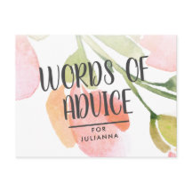 Tarjeta de consejo de ducha para novias con flores