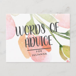 Tarjeta de consejo de ducha para novias con flores