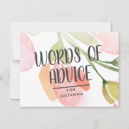 Tarjeta de consejo de ducha para novias con flores