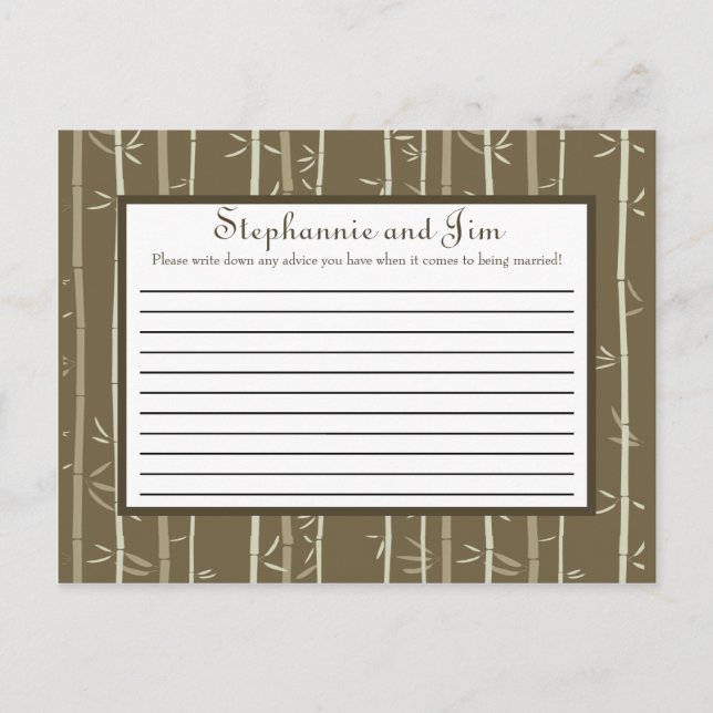 Tarjeta de consejo de escritura Bamboo Bliss (Anverso)