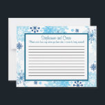 Tarjeta de consejo de escritura Blue Tree / Snowfl<br><div class="desc">Estas adorables Tarjetas de Consejos Escritos son la adición perfecta a cualquier Boda. Simplemente entregue estas tarjetas a sus huéspedes, junto con bolígrafos Sharpie de punta fina. Sus invitados pueden anotar cualquier consejo que tengan para la nueva novia y el novio. Estos se imprimen en un tamaño de 4, 25"...</div>