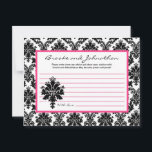 Tarjeta de consejo de escritura Lace de damasco ro<br><div class="desc">Estas adorables Tarjetas de Consejos Escritos son la adición perfecta a cualquier ducha de bebé o fiesta de cumpleaños. Simplemente entregue estas tarjetas a sus huéspedes, junto con bolígrafos Sharpie de punta fina. Sus invitados pueden escribir cualquier consejo que tengan para que sea la nueva mamá o para el niño...</div>