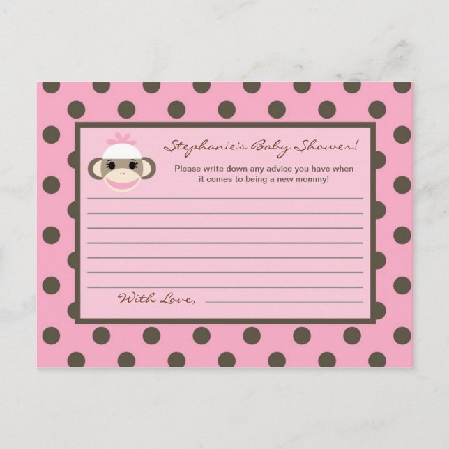 Tarjeta de consejo de escritura Mono de media luna (Anverso)