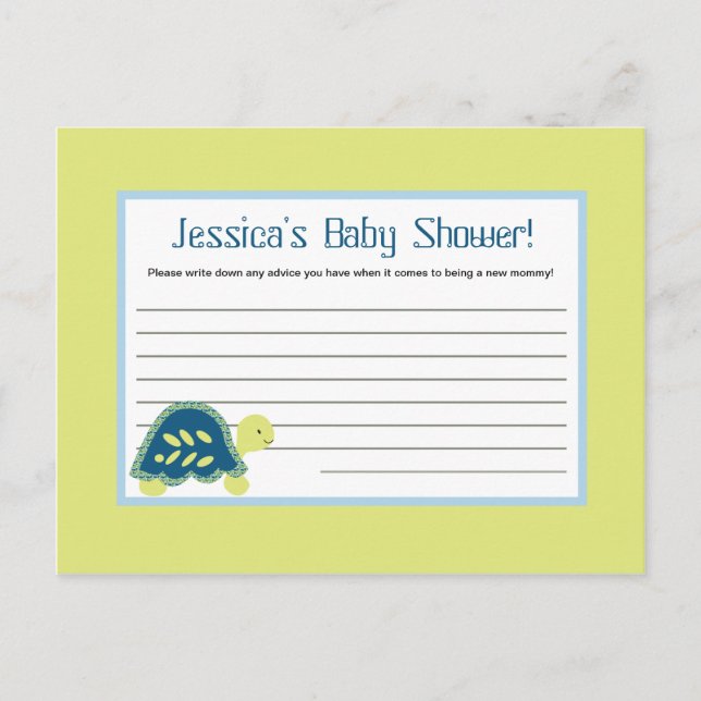 Tarjeta de consejo de escritura Tortugas de mar az (Anverso)