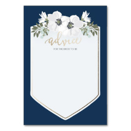 Tarjeta de consejo de la novia dorada