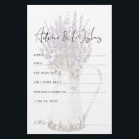 Tarjeta de consejo de lavanda rústica vintage Duch<br><div class="desc">Lavanda de época. Consejos y deseos. Ducha.</div>