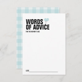 Tarjeta de consejo de mami Baby Shower con globo a