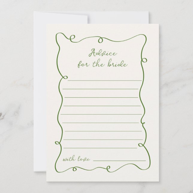 Tarjeta de consejo de marco verde dibujada a mano (Anverso)