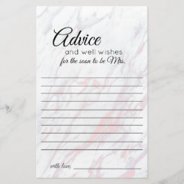 Tarjeta de consejo de mármol rosa y gris moderno