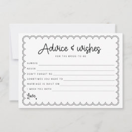 tarjeta de consejo de novias minimalistas con viei