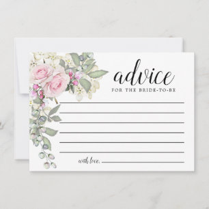 Tarjeta de consejo de palabras florales rosa rosa