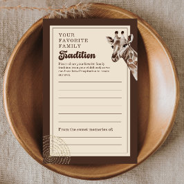 Tarjeta de consejo de tradición familiar de jirafa