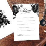 Tarjeta de consejo del Boda blanco gótico clásico<br><div class="desc">Presentamos el encanto eterno de nuestro diseño clásico de la tarjeta de consejo de Bodas blancos góticos, donde la elegancia se une a la etérea. Un encantador toque de romance oscuro adornado con intrincados motivos botánicos, con telas blancas depuradas adornadas con onduladas peonías y delicados rosas que exudan una sofisticación...</div>