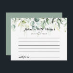 Tarjeta de consejo del Boda de color de agua Eucal<br><div class="desc">Esta tarjeta de consejo boda de eucaliptos acuáticos es perfecta para un boda rústico. Las características de diseño. Este diseño artístico cuenta con un follaje verde eucalipto de color agua, de dibujos a mano, que inspira la belleza natural. Personalice las tarjetas con los nombres de la novia y el novio,...</div>