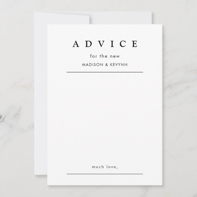 Tarjeta de consejo del Boda de guiones (Anverso)