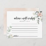 Tarjeta de consejo del Boda floral rosa rosa rosad<br><div class="desc">Esta tarjeta de consejo boda floral rosa rosada polvorienta es perfecta para un boda rústico. El diseño presenta unas elegantes rosas rosadas polvorientas de color acuático y un follaje verde, cuidadosamente montado en bonitos ramos. Estas tarjetas son perfectas para un boda, una ducha de novia, una ducha de bebé, una...</div>