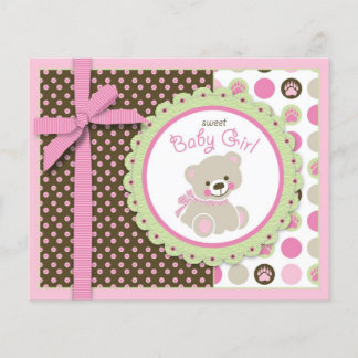 Tarjeta de consejo del Chica del oso de bienvenida