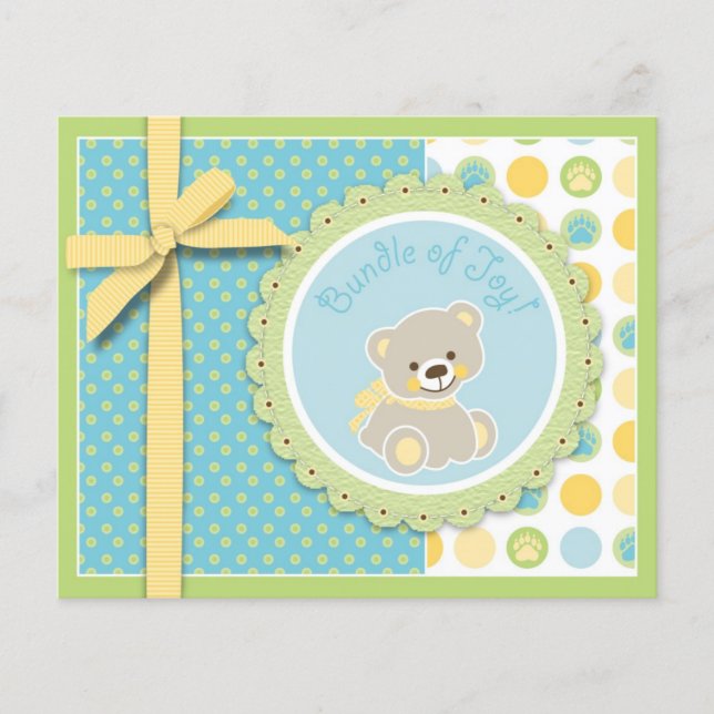 Tarjeta de consejo del oso de bienvenida (Anverso)