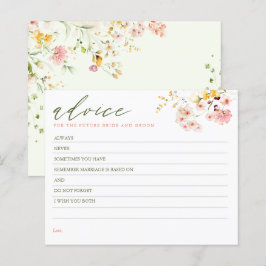 Tarjeta de consejo elegante de flores silvestres