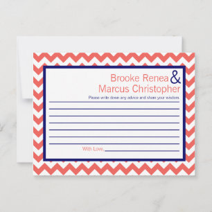 Tarjeta de consejo escribible Coral Navy Blue Chev