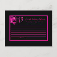 Tarjeta de consejo escribible Dulce 16 Fiesta negr