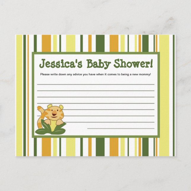 Tarjeta de consejo escribible Jungle Babies Animal (Anverso)