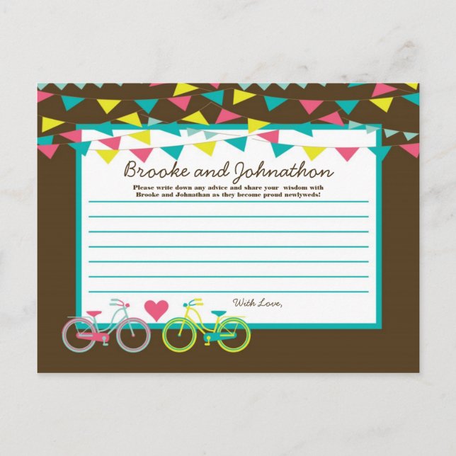 Tarjeta de consejo escribible Love Aovers Biciclet (Anverso)