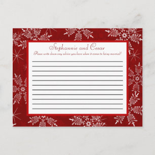 Tarjeta de consejo escribible Navidad copos de nie
