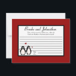 Tarjeta de consejo escribible Penguin Love Couple<br><div class="desc">Estas adorables Tarjetas de Consejos Escritos son la adición perfecta a cualquier ducha de bebé o fiesta de cumpleaños. Simplemente entregue estas tarjetas a sus huéspedes, junto con bolígrafos Sharpie de punta fina. Sus invitados pueden escribir cualquier consejo que tengan para que sea la nueva mamá o para el niño...</div>