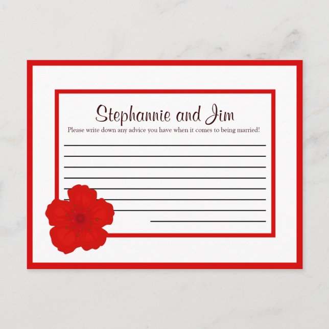 Tarjeta de consejo escribible Red Cherry Blossom (Anverso)