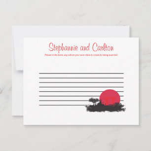 Tarjeta de consejo escrita del Boda japonés emerge