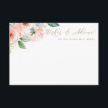 Tarjeta de consejo floral color rosa y dorado<br><div class="desc">Esta hermosa tarjeta floral incluye flores acuáticas y texto personalizado. Utilice la plantilla para rellenar su información. La función "Personalizar más adelante" se puede utilizar para cambiar el tipo de letra (tamaño,  estilo,  color) y añadir más líneas de texto,  cambiar el diseño y añadir texto al reverso.</div>