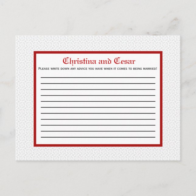 Tarjeta de consejo grabable Impresión formal gris  (Anverso)
