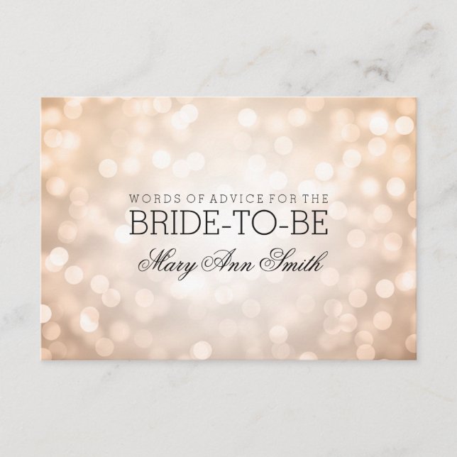 Tarjeta de consejo Luces de Purpurina de cobre con (Anverso)