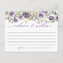 Tarjeta de consejo morado floral