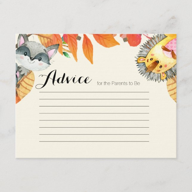 Tarjeta de consejo para animales de calabaza rusa  (Anverso)