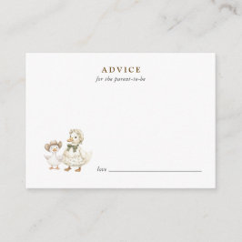 Tarjeta de consejo para baby shower Silly Goose Sa