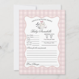 Tarjeta de consejo para bebé fantasma pastel rosa 