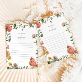 Tarjeta de consejo para bebés Boho Butterfly Words