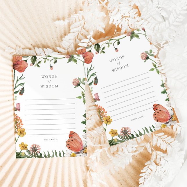 Tarjeta de consejo para bebés Boho Butterfly Words (Subido por el creador)