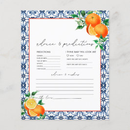 Tarjeta de consejo para bebés de Naranja italiano